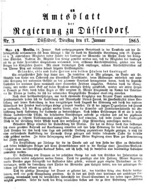 Amtsblatt für den Regierungsbezirk Düsseldorf Dienstag 17. Januar 1865