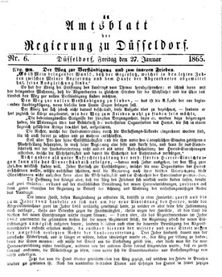 Amtsblatt für den Regierungsbezirk Düsseldorf Freitag 27. Januar 1865