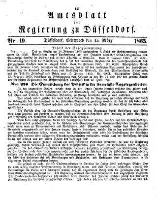 Amtsblatt für den Regierungsbezirk Düsseldorf Mittwoch 15. März 1865