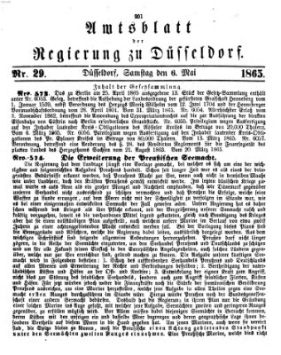 Amtsblatt für den Regierungsbezirk Düsseldorf Samstag 6. Mai 1865