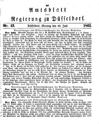 Amtsblatt für den Regierungsbezirk Düsseldorf Montag 10. Juli 1865