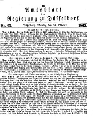 Amtsblatt für den Regierungsbezirk Düsseldorf Montag 16. Oktober 1865
