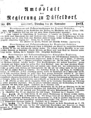 Amtsblatt für den Regierungsbezirk Düsseldorf Dienstag 21. November 1865