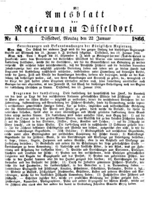 Amtsblatt für den Regierungsbezirk Düsseldorf Montag 22. Januar 1866