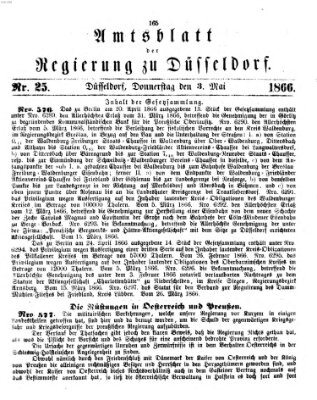 Amtsblatt für den Regierungsbezirk Düsseldorf Donnerstag 3. Mai 1866