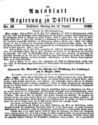 Amtsblatt für den Regierungsbezirk Düsseldorf Montag 13. August 1866