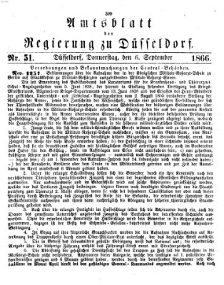 Amtsblatt für den Regierungsbezirk Düsseldorf Donnerstag 6. September 1866