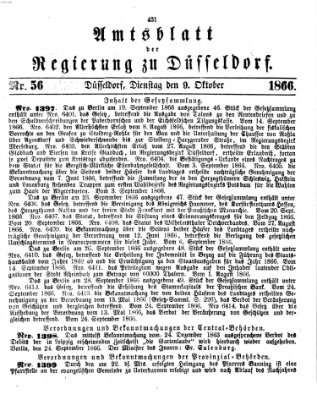 Amtsblatt für den Regierungsbezirk Düsseldorf Dienstag 9. Oktober 1866