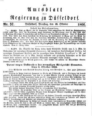 Amtsblatt für den Regierungsbezirk Düsseldorf Dienstag 16. Oktober 1866