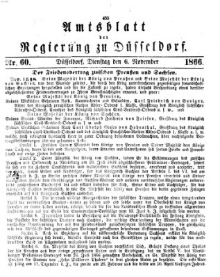 Amtsblatt für den Regierungsbezirk Düsseldorf Dienstag 6. November 1866
