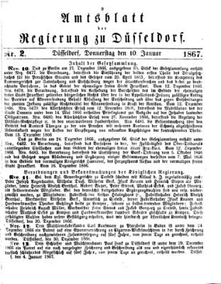 Amtsblatt für den Regierungsbezirk Düsseldorf Donnerstag 10. Januar 1867