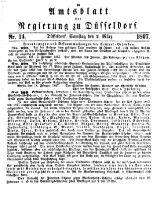 Amtsblatt für den Regierungsbezirk Düsseldorf Samstag 2. März 1867