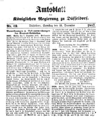 Amtsblatt für den Regierungsbezirk Düsseldorf Samstag 21. Dezember 1867
