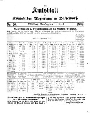 Amtsblatt für den Regierungsbezirk Düsseldorf Samstag 11. April 1868