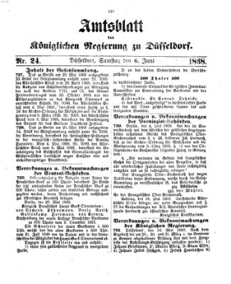 Amtsblatt für den Regierungsbezirk Düsseldorf Samstag 6. Juni 1868