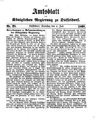 Amtsblatt für den Regierungsbezirk Düsseldorf Samstag 4. Juli 1868