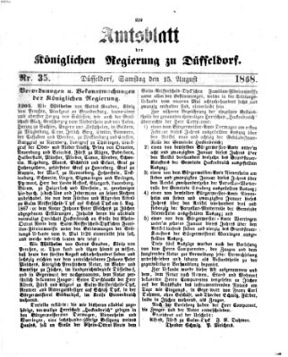 Amtsblatt für den Regierungsbezirk Düsseldorf Samstag 15. August 1868