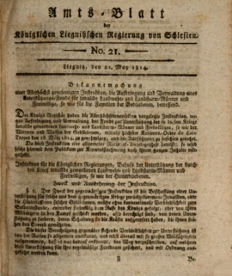 Amts-Blatt der Preußischen Regierung zu Liegnitz Samstag 21. Mai 1814