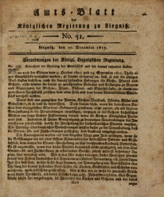 Amts-Blatt der Preußischen Regierung zu Liegnitz Samstag 20. Dezember 1817