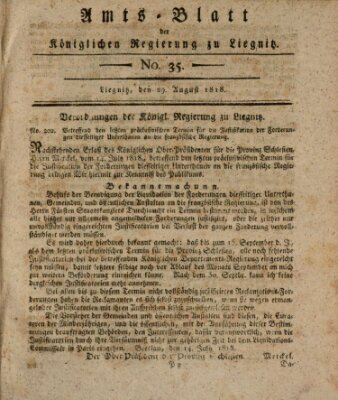 Amts-Blatt der Preußischen Regierung zu Liegnitz Samstag 29. August 1818
