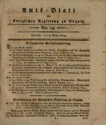 Amts-Blatt der Preußischen Regierung zu Liegnitz Samstag 8. Mai 1819