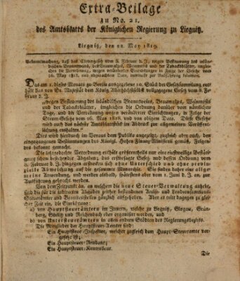 Amts-Blatt der Preußischen Regierung zu Liegnitz Samstag 22. Mai 1819