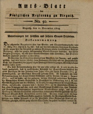 Amts-Blatt der Preußischen Regierung zu Liegnitz Samstag 11. Dezember 1819