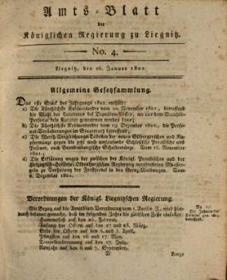 Amts-Blatt der Preußischen Regierung zu Liegnitz Samstag 26. Januar 1822