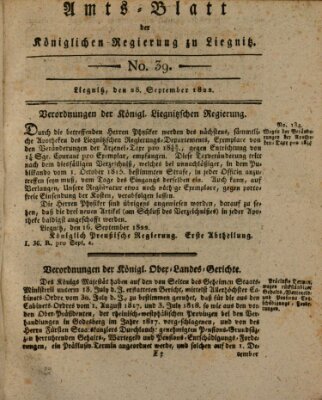 Amts-Blatt der Preußischen Regierung zu Liegnitz Samstag 28. September 1822