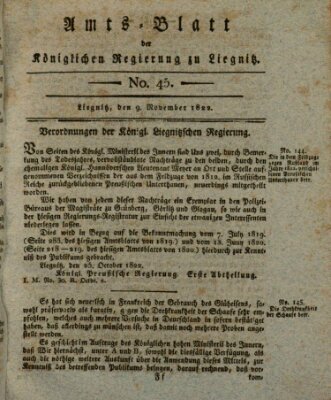 Amts-Blatt der Preußischen Regierung zu Liegnitz Samstag 9. November 1822