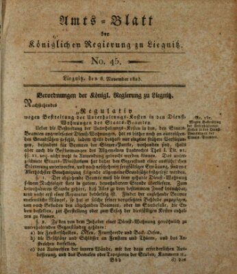Amts-Blatt der Preußischen Regierung zu Liegnitz Samstag 8. November 1823