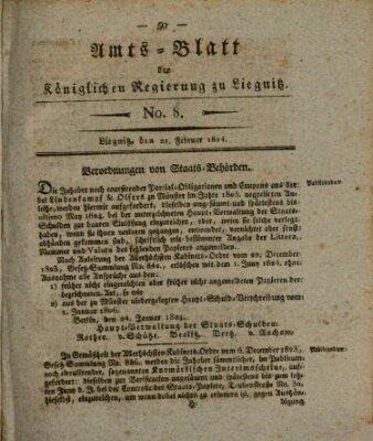 Amts-Blatt der Preußischen Regierung zu Liegnitz Samstag 21. Februar 1824
