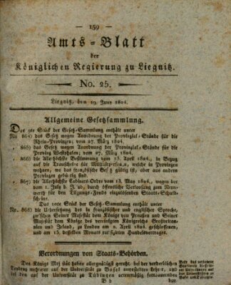 Amts-Blatt der Preußischen Regierung zu Liegnitz Samstag 19. Juni 1824