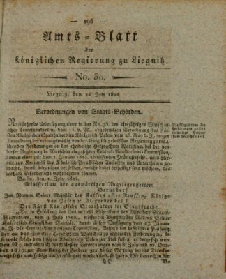 Amts-Blatt der Preußischen Regierung zu Liegnitz Samstag 24. Juli 1824
