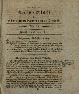 Amts-Blatt der Preußischen Regierung zu Liegnitz Samstag 28. August 1824
