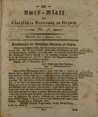 Amts-Blatt der Preußischen Regierung zu Liegnitz Samstag 27. November 1824