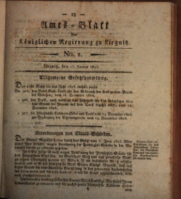Amts-Blatt der Preußischen Regierung zu Liegnitz Samstag 15. Januar 1825
