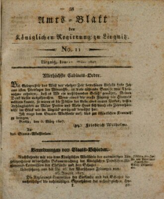 Amts-Blatt der Preußischen Regierung zu Liegnitz Samstag 17. März 1827