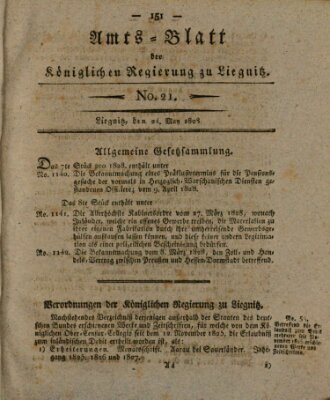 Amts-Blatt der Preußischen Regierung zu Liegnitz Samstag 24. Mai 1828