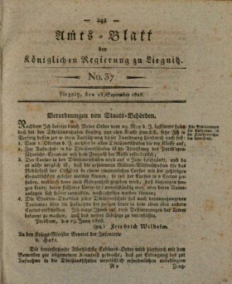 Amts-Blatt der Preußischen Regierung zu Liegnitz Samstag 13. September 1828