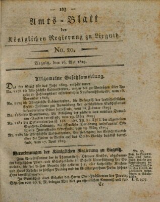 Amts-Blatt der Preußischen Regierung zu Liegnitz Samstag 16. Mai 1829
