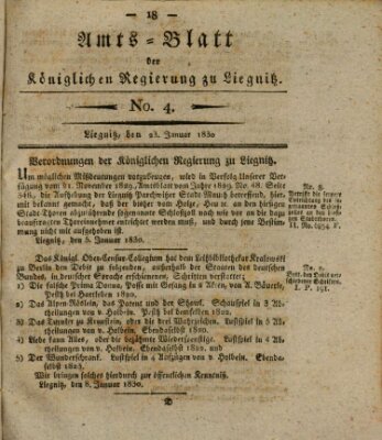 Amts-Blatt der Preußischen Regierung zu Liegnitz Samstag 23. Januar 1830