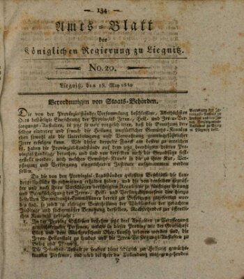 Amts-Blatt der Preußischen Regierung zu Liegnitz Samstag 15. Mai 1830