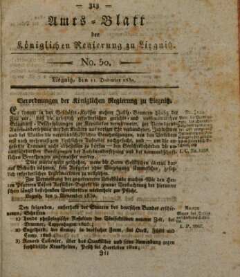 Amts-Blatt der Preußischen Regierung zu Liegnitz Samstag 11. Dezember 1830
