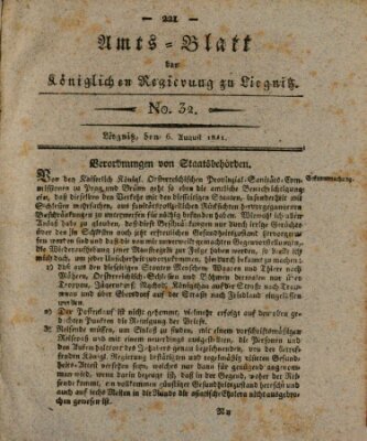 Amts-Blatt der Preußischen Regierung zu Liegnitz Samstag 6. August 1831
