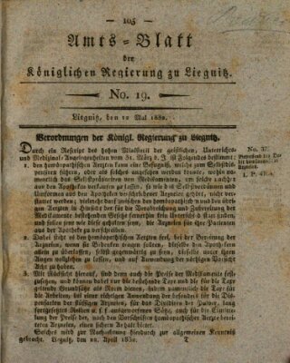 Amts-Blatt der Preußischen Regierung zu Liegnitz Samstag 12. Mai 1832