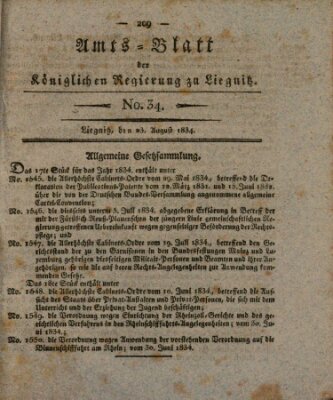 Amts-Blatt der Preußischen Regierung zu Liegnitz Samstag 23. August 1834