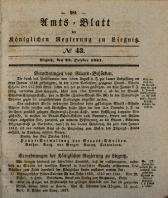 Amts-Blatt der Preußischen Regierung zu Liegnitz Samstag 23. Oktober 1841