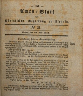 Amts-Blatt der Preußischen Regierung zu Liegnitz Samstag 21. Mai 1842