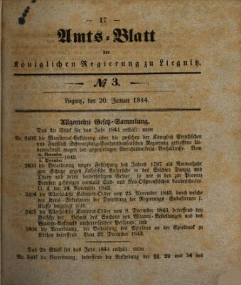 Amts-Blatt der Preußischen Regierung zu Liegnitz Samstag 20. Januar 1844